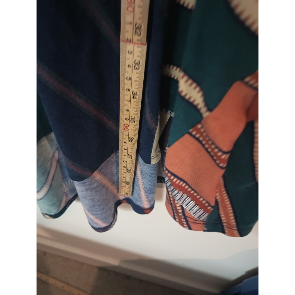 LuLaRoe XS Dress Short Sleeve High Low Swing Shift Geometric Stripe Colorblock - Picture 4 of 7